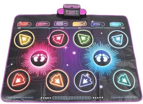 HELEVIA Musik-Tanzmatte für Kinder, Elektronische Tanzmatte, Interaktives 2-Spieler-Gamepad mit Musik, Herausforderungen, Entworfen, für Kinder, Pädagogische Erfahrung