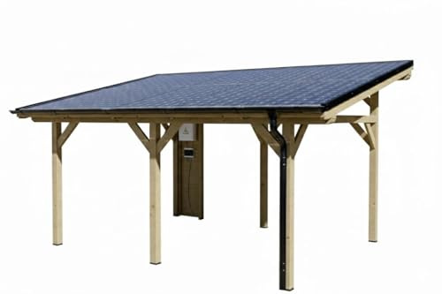 Tettoia Carport THT con impianto Fotovoltaico Wattoit 6kW Monofalda 375X697