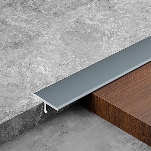 Coayuou Baguette Aluminium Plate Profilé En T Baguette Sol 90cm* 3 Pièces Seuil Porte Idéal Pour Portes Intérieures Et Extérieures, Résistant Et Durable, Facile À Installer(Grey,8mm)