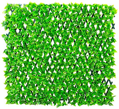 Papillon Extendable Artificial Flower Outdoor Screening Trellis (Green) 1m x 2m (3ft 3in x 6ft 7in)