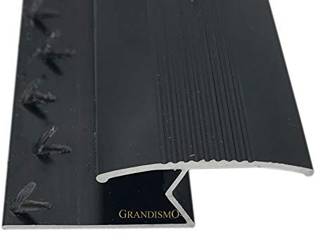 Grandismo® Z Section - Carpet to Wood or Laminate Joining Strip - Trim Metal Door Bar Plate - Black