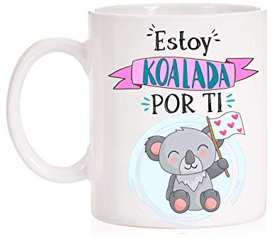 Taza Koala. Estoy Koalada por ti. Taza divertida de desayuno para regalo de enamorados muy divertida. Ideal para novios o novias. Con caja divertida a juego