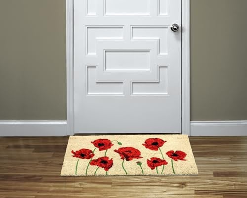 Coco&Coir® Premium kokos Fußmatte | Kokosnussmatte mit rutschfestem PVC | Fußwischer für den Eingangsbereich | für den Außen- und Innenbereich | 45 x 75 cm