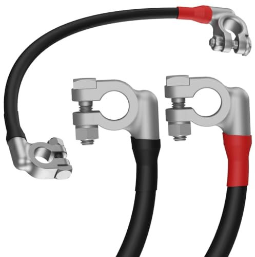 SIGA Batteriekabel 50mm2 25CM inkl. 2xPolklemme 12V aus reinem 100% OFC Kupfer Batterie Kabel Solarkabel Schwarz