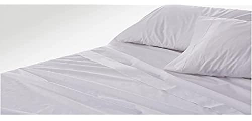 Burrito Blanco Sábanas de Hostelería | Sábanas 150x190/200 de Algodon | Juego de Sabanas de Fácil Planchado | Ropa de Cama de Color Gris | Disponible en Más Medidas y Colores