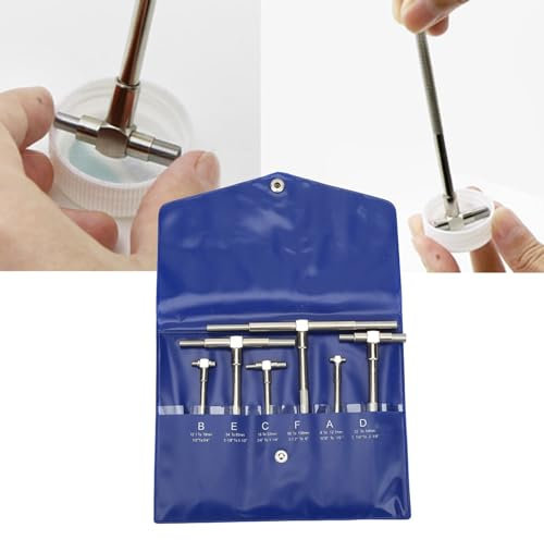 Fafeicy 6Pcs / Set Teleskoplehre, 8-150mm Einstellbare Innendurchmesser Manometer Mikrometer Messwerkzeuge