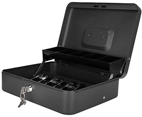 Goshyda Registrierkasse Schublade, gestufte Tablett Geldschublade Safe Aufbewahrungsbox 4 Rechnungen + 5 Münzen für Märkte