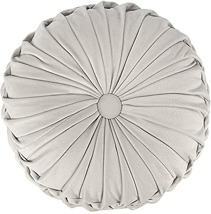 Gluck Plants Rundes Dekokissen, 2 Stück, Kürbis-Samt, Heimdekoration, plissiertes Kissen, Kissen für Sofa, Bett, Wohnzimmer, Autodekoration