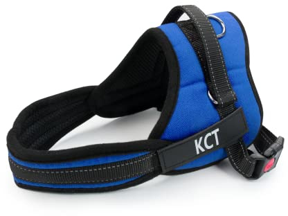 KCT No Pull Dog Harness Large Blue - Soft Padded Adjustable Vest Easy Control