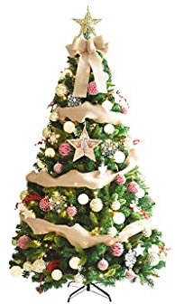 QQWW Christbaum Weihnachtsbaum künstlicher Weihnachtsbaum mit verschiedenen dekorativen Zubehör, dichten Niederlassungen Easy Montage 150 cm / 5ft
