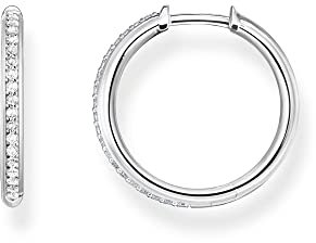 Thomas Sabo Creolen aus Sterlingsilber mit Zirkonia in der Farbe Silber, Durchmesser: 20,7mm, CR673-051-14
