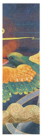 LDIYEU Kran Japan Wolke Sonne Skateboard Griptape rutschfest Selbstklebend Longboard Griptapes Aufkleber Griffband 33X 9(1pcs)