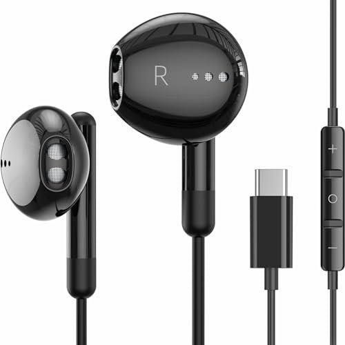 USB C Kopfhörer für iPhone 16 15 Plus Pro Max iPad Pro In-Ear Kopfhörer mit Kabel USB C, Mikrofon, Lautstärkeregler für Samsung S24 S23 S22 S21 S20 A53 A54 Google Pixel 8 7 6A 5 4 OnePlus 10 9 Huawei