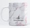 EKAM Personalised Marble Mug Initial with Name - Customised Gift for Mum, Dad, Kids or Girls - Tea Coffee Mug (11oz) (White Marble)