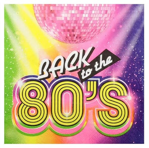 NEU Servietten Back to the 80s-Party, 20 Stück, ca. 17 x 17cm