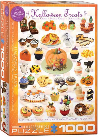 empireposter Süsse Halloween Naschereien - 1000 Teile Puzzle im Format 68x48 cm + Puzzle Alu Rahmen für 1000er