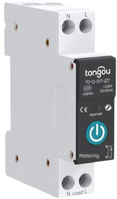32A Interruptor Medidor Energia, Disyuntor de Carril DIN Interruptor Zigbee Inteligente Control, Interruptor WiFi con Control de Voz, Control Remoto y Función de Tiempo, Tuya App y Smart Life Control
