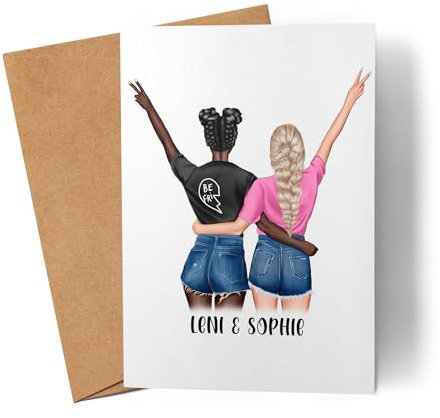 Kiddle-Design Beste Freundin Karte Personalisiert Geschenk für Freundinnen BFF Schwester Mutter zum selbst gestalten Lieblingsmensch Best Friend Geburtstagskarte