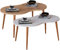 VCM Holz Beistelltisch | ovaler Couchtisch im schlichten Design | Maße ca. H. 42 x B. 90 x T. 41 cm | Wohnzimmertisch - Barilo Weiß