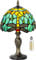 MIAOKE Tiffany Style Tischlampe, VintageTischlampe Handcraft Glasmalerei Lampenschirm Tischlampen für Schlafzimmer Nachttischlampe Arbeitszimmer Office (Wasser-Libelle)