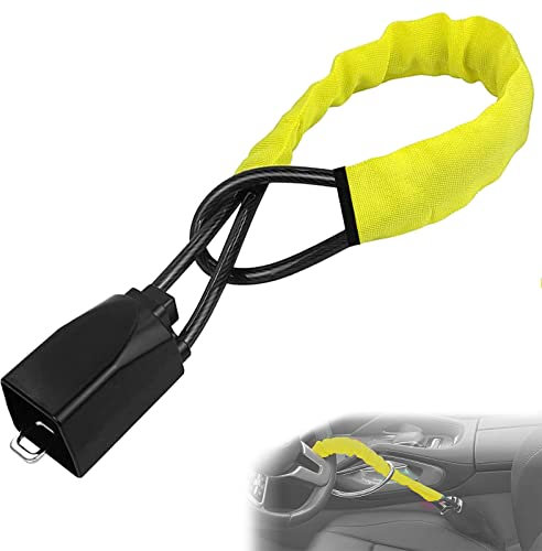 Blocco Volante Universale con 3 Chiavi Immobilizzatore per Auto, Camper, Furgone (Giallo)