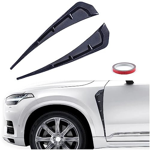 Ygapuzi 2PCS Universal Auto Fender Side Vents Aufkleber ABS Spoiler Körper Dekoration Abdeckung 16.1In Fender Air Flow Ansaugloch Grille Spoiler für Honda Civic (Kohlefaser)