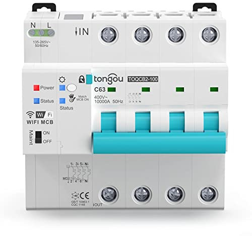 pour Tuya MCB - Disjoncteur de mesure WiFi intelligent - Télécommande sans fil - 4P