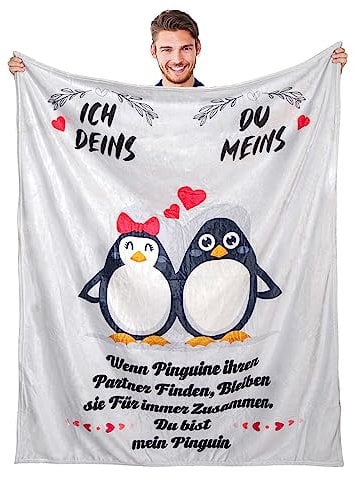 Adolgutty Ich Liebe Dich Geschenke, Hochzeitstag Jahrestag Geschenke für Männer Frauen Freund Liebhaber Partner, Kuscheldecke Partner Geschenke für Ihn Sie, Super Weiche Fleecedecke 150 x 200 cm