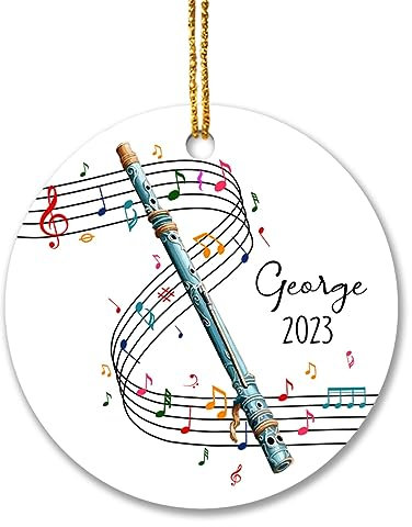 Christbaumschmuck Keramik Weihnachtsanhänger Anhänger Weihnachtsbaumschmuck Hängende Ornamente Weihnachtsdeko Flöte, Personalisiertes Flöteninstrument 2023, Instrument Für Musiker, Individuelles