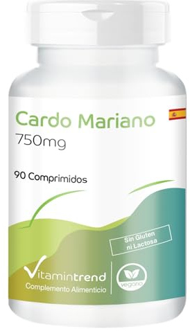 Vitamintrend Mariendistel 750mg Tagesbedarf, 90 Tabletten, hochdosiert, mit 80% Silymarin, Nahrungsergänzungsmittel vegan ohne Magnesiumstearat, in Deutschland hergestellt