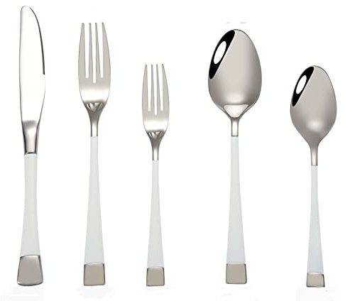 Conjuntos de cubiertos 5 piezas Vajilla Cuchillo para carne Tenedor Cuchara de café Palillos Cuchillo para postre Cuchara para hielo Juego de cubiertos de acero inoxidable sólido 304