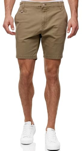 Indicode Herren INSylvester Chino Shorts aus 98% Baumwolle mit 4 Taschen | Klassische Sommershorts für warme Tage mit bequemer Passform, Bermudas, kurze Hose, Herrenshorts, Sommerhose für Männer