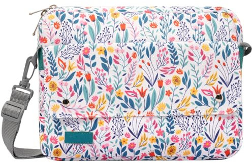 TiMOVO 9-11 Inch Tablet Sleeve Bag with Shoulder Strap Fits iPad 11-inch A16 2025, iPad 10th Gen. 10.9, iPad Gen. 10.2, iPad Air 11/5th/4th Gen. 10.9, Galaxy Tab A9 Plus 11, Flowers