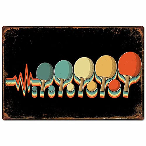 Oudrspo Tischtennis-Poster, Blechschild, Retro-Poster, Wandbehang, Club, Sportraum, Heimdekoration, Garage, Wanddekoration, Menschenhöhle, Geschenk, 30,5 x 40,6 cm