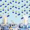 QeeFop Papier Girlande Deko, 52Ft Gold Blau Herz Girlande Hochzeit Deko Doppelseitig Metallisches Papier Hängende Girlande für Hochzeit, Geburtstag, Brautparty Deko (Gold&Blau)