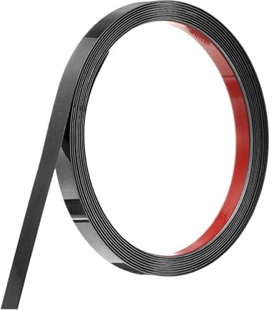 QUARKZMAN Baguette de Moulure, Baguette Murale en Acier Inoxydable à Coller, Baguette Décorative pour Mur, Cadre de Miroir, Artisanat, 10 Pieds x 0,4 Pouce, Noir Miroir