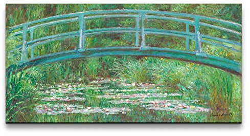 Paul Sinus Claude Monet Seerosenbrücke Wandbild 120x60cm auf Leinwand