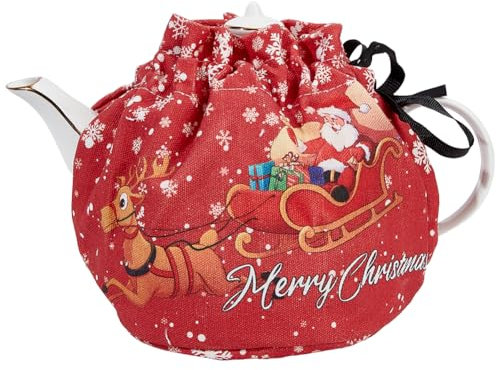 CREATCABIN Tea Pot Dust Cover Teapot Cozy Keep Warm Tea Kettle Quilt Decorative Vintage Washable Adjustable Suit Small Medium Teapots Kitchen Home Dinning Room Party Camping Restaurant 6.1x6.9 Inch