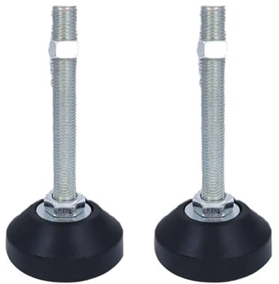 BORDSTRACT Niveleurs de Base en Caoutchouc, 2 pièces Pieds Meubles Réglables M8 Nivellement Métal Filetés, Niveleurs Facilement Réglables, pour Tous Les Types Meubles, Etagères (D40*M8*L60)