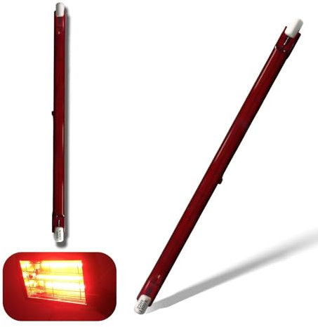 Infrarotlampe 1300W, R7S Halogenstab Dimmbar, Infrarot Heizlampe 254mm 1300W, Halogenstäbe 1300LM, 230V Quarz Halogen Lampe Infrarot Wärmelampe Rot Halogenstablampe, kein Flimmern, 10mm Ø, 2 Stück