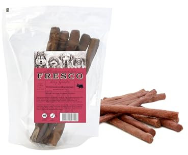 Fresco Ochsenziemerkaustange 25cm | im 5er oder 10er Pack | schonend luftgetrocknet | Die Harte Konsistenz bietet einen gesunden und Langen Kaugenuss (10 Stück, Rind)