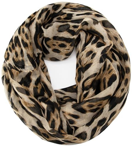 Glamexx24 Damen Loop Schal Leopard Muster Langschal Schlauchschal Tuch Loopschal Mädchen Animal Print Tuch