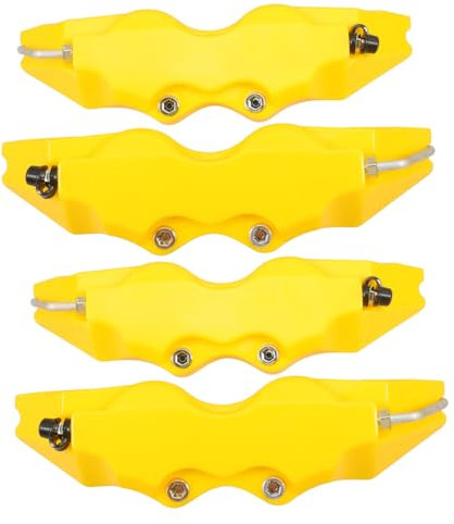 ULTECHNOVO 3d Style Yellow Brake Caliper Covers Set Front and Rear Caliper Wrap Protection for Car Wheels Automotive Repair Kit for Enhanced Durability