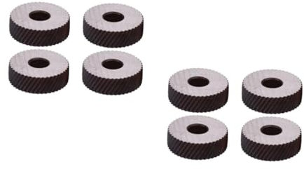 HOMSFOU 2 Sätze Rändelrad Derbez Rutschhemmer Sesselschoner Rutschfest Doppelkabel Griffe Handhaben Behälter Pinne Schlüsselhaken Werkzeug Diagonales Rad Prägerad Stahl Black 4 Stück * 2