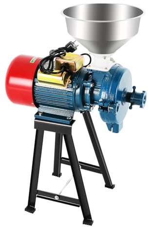 HOARLICN Trituradora de cereales, molino eléctrico de hierro fundido, 58 x 43 x 27 cm, 2200 W, 1400 rpm, con embudo de 22,8 kg, se puede utilizar maíz, arroz, trigo molienda galvanizada