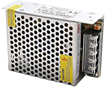 KNWHGGKCV Fuente de alimentación conmutada de 50 W, 5 V, 10 A, Carcasa de Aluminio, con LED, Adaptador y convertidor de Voltaje.