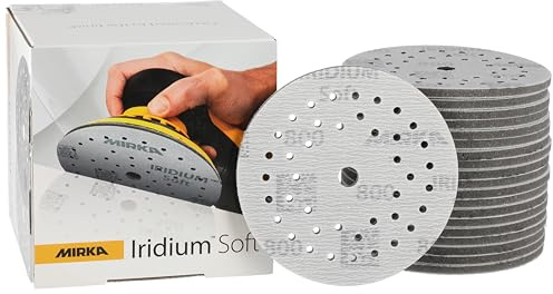 Mirka Schleifscheiben Iridium Soft Ø 125 mm Korn P800 Klett Multifit | schaumbasiertes schleifmittel für präzises trockenschleifen klarlackschliff finish karosseriereparatur lackvorbereitung
