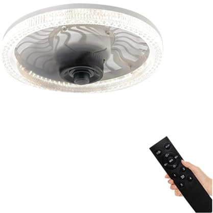 Yominerr Light Socket Fan with Remote 12 E27 Socket Fan Light with Dimmable Brightness and Color Temp for Bedroom Livingroom B
