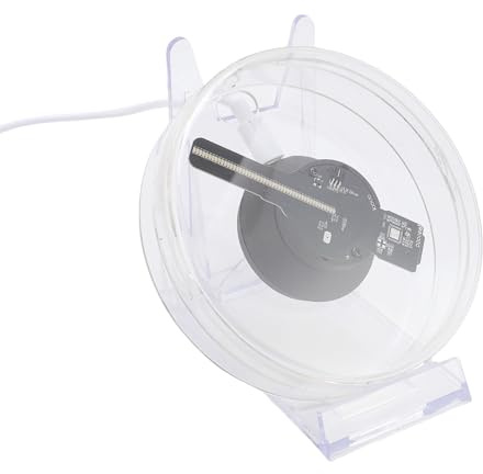 Asixxsix 3D-Hologramm-Ventilator, 3D-Hologramm-Projektor, HD-LED-Werbedisplay mit Fernbedienung, Bluetooth und WLAN,holografischer Videoprojektor mit Abdeckung für Geschäftsschilder