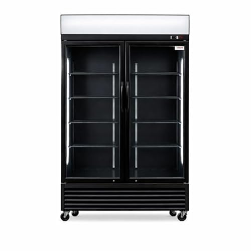 Générique Armoire à Boissons 2 Portes 880L - LED - Double Vitrage - +2/+8°C - Vitrine Réfrigérée
